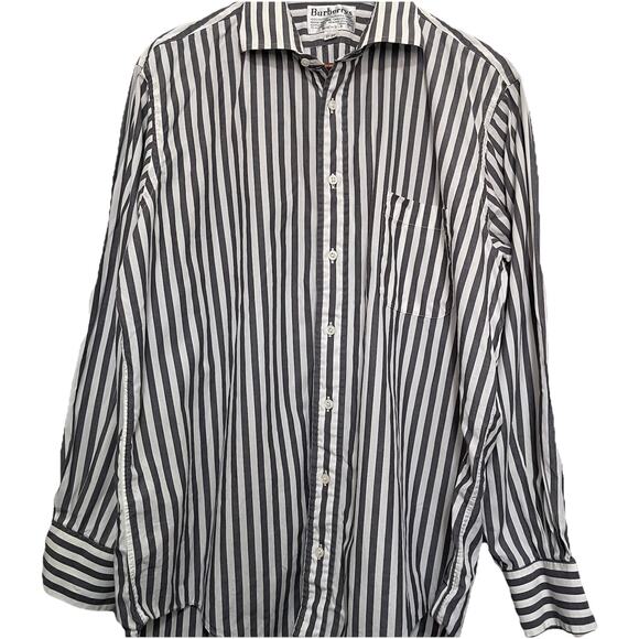 Vintage Burberrys Button Up Shirt Size 17-35 Made In USA Classic Preppy - Picture 5 of 6